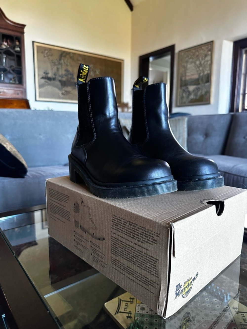 Dr. Martens Alderstone Orleans Leather Black Leather Chelsea Ankle Boots - Picture 6 of 7